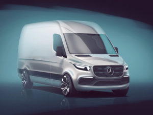 Sketch of forthcoming new Mercedes-Benz Sprinter