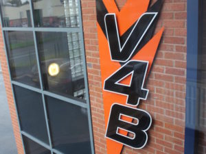 V4B logo outside building