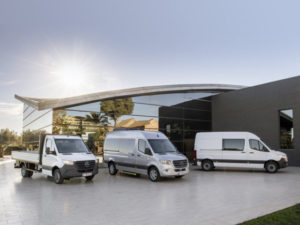 The new Mercedes-Benz Sprinter range will be available with FWD, RWD and AWD, as well as automatic and manual drivetrains and a mix of diesel and an electric version next year