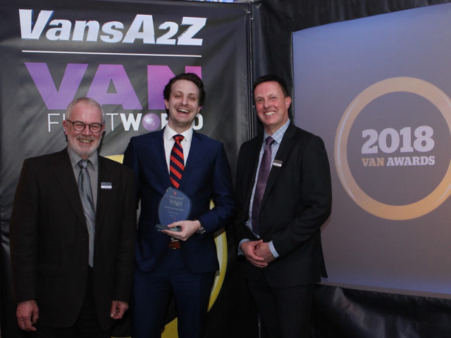 Bill Chambers picks up the award for Best Technology, with Neil McIntee (left) and Dan Gilkes (right)