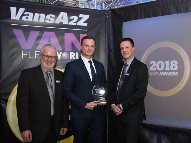 James Allit picks up the award for Manufacturer of the Year, with Neil McIntee (left) and Dan Gilkes (right)