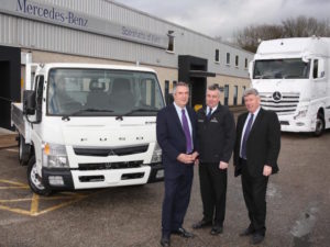 Sparshatts’ dealer principal Steve Rooney (right) pictured with his brother Paul (centre) and financial director Peter Davies.