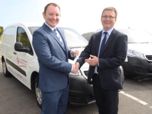 Swansea Council Central Transport Unit's Mark Barrow (right) with Neil Vaughan, marketing manager of Day's Fleet