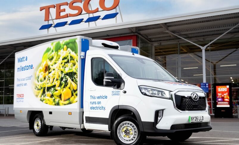 Tesco hits 2,000 electric vehicle milestone as Maxus dominates delivery fleet