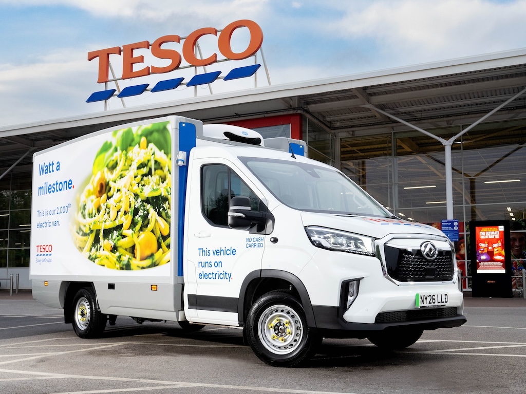 Tesco hits 2,000 electric vehicle milestone as Maxus dominates delivery fleet